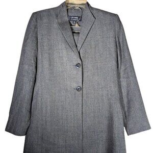 Vintage Y2K Larry Levine Petite Suit 2PC Gray Polyester Lined Pants Suit Size 6P